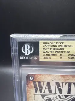 2025 ONE PIECE OP13-CARRYING ON HIS WILL WANTED ALT ART #120 SABO BGS 10 READ - Image 2
