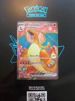 Pokemon TCG Charizard EX Holo Full Art Rare Card 183/165 Scarlet & Violet-151 - Image 1