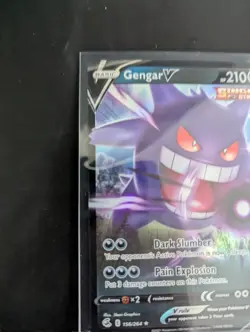 Pokemon Card Gengar v 156/264 Fusion Strike Half Art Holo Ultra Rare NM - Image 5