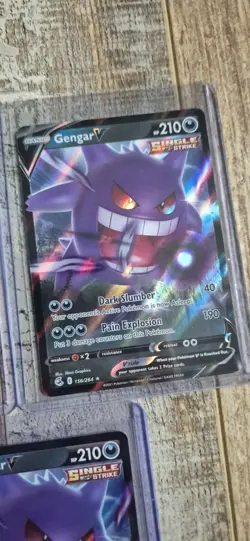 Pokemon Card Gengar v 156/264 Fusion Strike Half Art Holo Ultra Rare NM x3 - Image 3