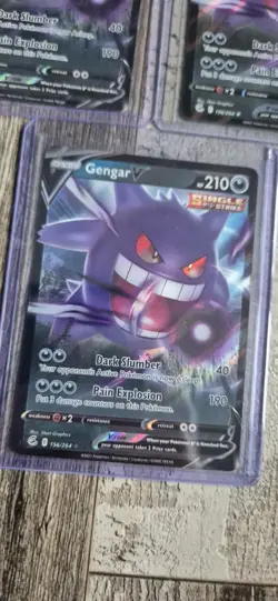 Pokemon Card Gengar v 156/264 Fusion Strike Half Art Holo Ultra Rare NM x3 - Image 4