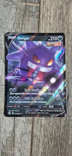 Pokemon Card Gengar v 156/264 Fusion Strike Half Art Holo Ultra Rare NM x3 - Image 5