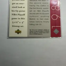 Upper Deck 1995-96 The Jordan Experience Michael Jordan #35 Bulls Oversized - Image 5