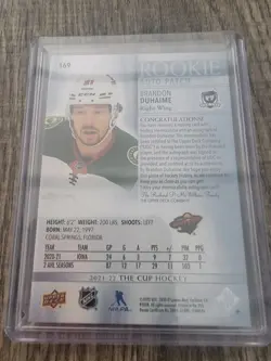 2021-22 The Cup Brandon Duhaime #169 Rookie Patch Auto RC 3 Color /249 Minnesota - Image 2
