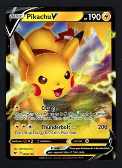 Pikachu V 043/185 Vivid Voltage Ultra Rare Pokemon TCG - Image 1