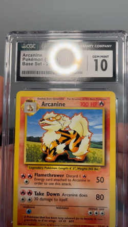 Pokemon Arcanine 23 Base Set CGC 10 Gem Mint - Image 2