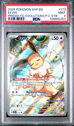 POKEMON CENTER EXCLUSIVE #173 EEVEE PRISMATIC EVOLUTIONS PC ETB PSA 9 - Image 1