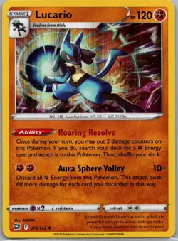 Lucario 079/172 Holo Rare Brilliant Stars Pokemon Holo Near Mint - Image 1