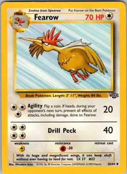 Fearow 36/64 Uncommon Jungle Pokemon Unlimited Lightly Played - Image 1