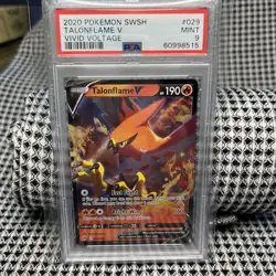 Pokemon Vivid Voltage Talonflame v 029/185 Ultra Rare Full Art 2020 PSA 9 - Image 1