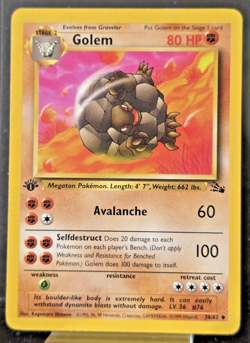 Golem 1st Edition 36/62 Fossil Pokemon TCG Card Uncommon NM - Image 1