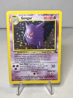 Gengar 5/62 Holo Fossil Pokemon Card WOTC 1999 LP - Image 1