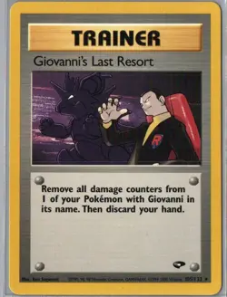 Giovanni's Last Resort 105/132 Rare Gym Challenge Pokemon Unlimited Near Mint - Image 1