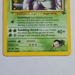 WOTC Pokemon Giovanni's Nidoking Gym Challenge Holo Rare 7/132 2000 Vintage Card - Image 3