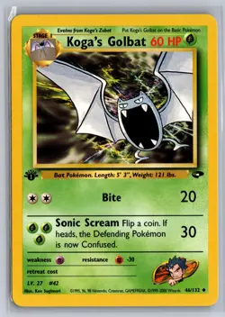 Koga's Golbat 46/132 Uncommon Gym Challenge Pokemon 1st Edition Near Mint - Image 1