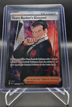 Team Rocket's Giovanni 225/182 NM Destined Rivals Ultra Rare Pokemon Card TCG - Image 1
