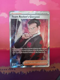 Pokemon Card Team Rocket's Giovanni 225/182 Ultra Rare Destined Rivals Near Mint - Image 1