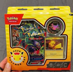 Pokemon TCG Pokemon Day 2026 Collection 3 Booster Packs Pikachu Promo Coin 6+ - Image 1
