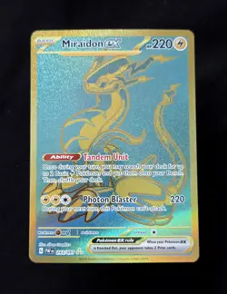 Miraidon ex 243/091 Paldean Fates Full Art Gold Hyper Rare Pokemon TCG - Image 1