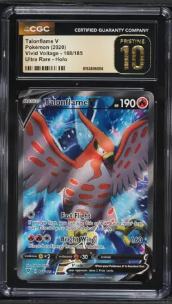 2020 Pokemon Vivid Voltage Talonflame V #168 CGC 10 PRISTINE - Image 1