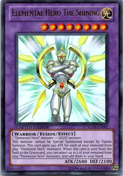 Yugioh: Elemental Hero The Shining - YG06-EN001 Ultra Rare Limited MP - Image 1
