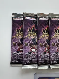 Yugioh CHAOS ORIGINS 5 Factory Sealed Booster Packs & 1 Field Center Promo - Image 3