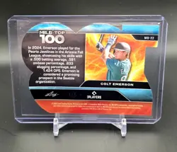 Colt Emerson 2025 Leaf MLB Top 100 Green Shimmer Crystal 1 /5 Mariners - Image 2