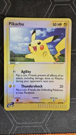 Pikachu 43/95 Reverse Holo Pokemon Card LP - Image 1