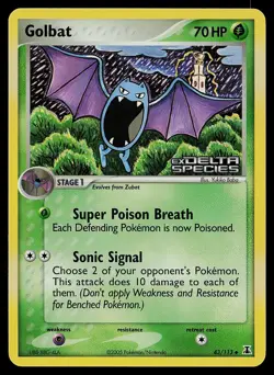 Pokemon Card - Golbat Delta Species 43/113 Reverse Holo Uncommon Stamped - Image 1