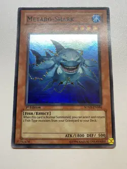 Yugioh Metabo-Shark Super Rare 1st Edition SOVR-EN086 MP - Image 1