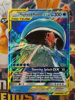 Magikarp Wailord GX Jumbo Promo Pokemon Oversized Card SM166 Holo Near Mint - Image 1
