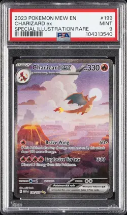 2023 POKEMON MEW EN-151 SPECIAL ILLUSTRATION RARE #199 CHARIZARD EX PSA 9 - Image 1
