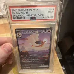 Pokemon Charizard ex Special Illustration Rare PSA 9 199 2023 Mew EN TCG - Image 1