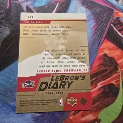 Upper Deck 2003-04 LeBron's Diary LJ5 LeBron James Cavaliers Insert - Image 2