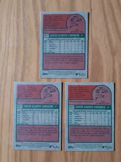 2024 Topps Heritage JUNIOR CAMINERO Rookie Card #267 - Lot of 3 - TAMPA BAY RAYS - Image 2