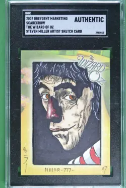 Scarecrow Sketch Card - Steven Miller 2007 Breygent Wizard of Oz SGC Auth 1/1 # - Image 1