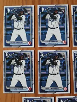 2024 Bowman JUNIOR CAMINERO Rookie Card #20 - Lot of 8 - TAMPA BAY RAYS RC - Image 2