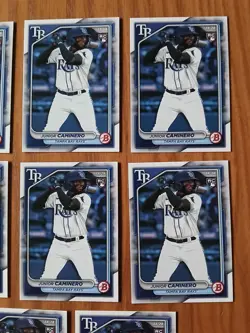 2024 Bowman JUNIOR CAMINERO Rookie Card #20 - Lot of 8 - TAMPA BAY RAYS RC - Image 3