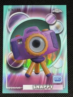 2026 Topps Chrome Disney Snappy /199 Aqua Refractor Debut #197 Toy Story 5 - Image 1