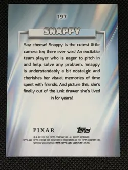 2026 Topps Chrome Disney Snappy /199 Aqua Refractor Debut #197 Toy Story 5 - Image 3
