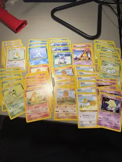 2000 Pokemon BASE SET 1 NEAR COMPLETE NoHolo RARE UNCOMMON COMMON LOT 350+ CARDS - Image 5