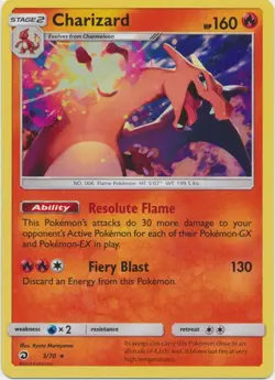 Charizard 3/70 Holo Dragon Majesty Pokemon Card NM - Image 1