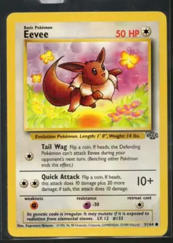 Pokemon TCG Jungle Card | Eevee 51/64 Common LP - Image 1