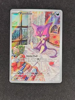Purrloin Illustration Rare 136/086 SV White Flare Pokemon Card NM+ - Image 1