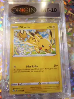 Pickachu Pikachu Pokemon Graded Mint 10 Collectors Card Nice 049/195 - Image 2