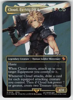 Cloud, Ex-SOLDIER (Borderless) (Surge Foil) 210 Commander: FINAL FANTASY MTG - Image 1