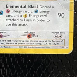 Pokemon Lugia Neo Genesis Holo Rare #9/111 2000 English Unlimited PSA 1 prob - Image 3