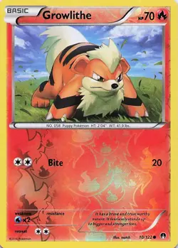 Growlithe - Pokemon Reverse Holo Common 2016 BREAKpoint 10/122 NM - Image 1