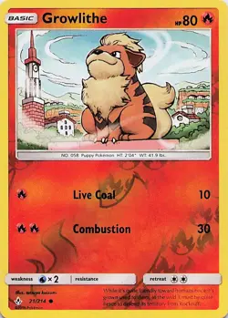 Growlithe - Pokemon Reverse Holo Common 2019 Unbroken Bonds 21/214 NM - Image 1