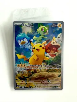 Pokemon TCG Pikachu 027 Scarlet & Violet Black Star Promo Sealed Holo - Image 1